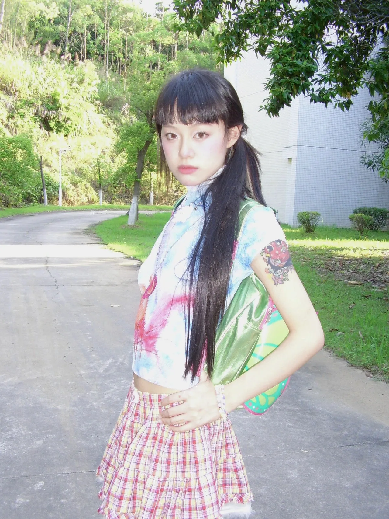 Karrram Japanese Y2k Crop Top 2000s Aesthetics Graphic T Shirts Vintage Harajuku Short Sleeve T-shirt Grunge Tie-dye Slim Tops