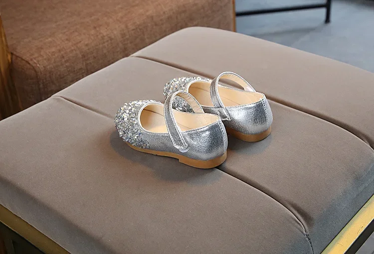 Girls Princess Leather Shoes Spring Autumn Sequins Fashion Children Dance Flats Shoes Fashion Versatile Kids Dress Single Shoes