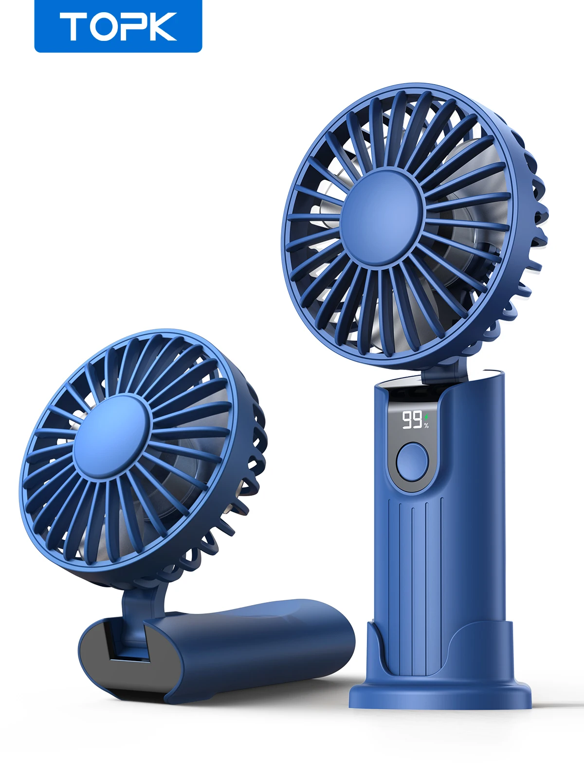 TOPK 5000mah Mini Portable Fan,USB Desk Electric Fan,Small Personal hand Fan with USB Rechargeable Cooling Folding Fans for Room