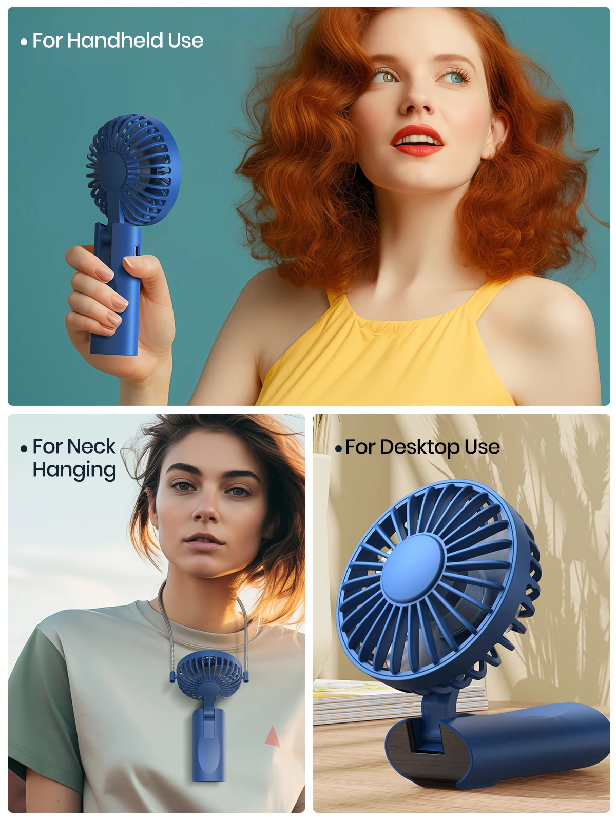 TOPK 5000mah Mini Portable Fan,USB Desk Electric Fan,Small Personal hand Fan with USB Rechargeable Cooling Folding Fans for Room