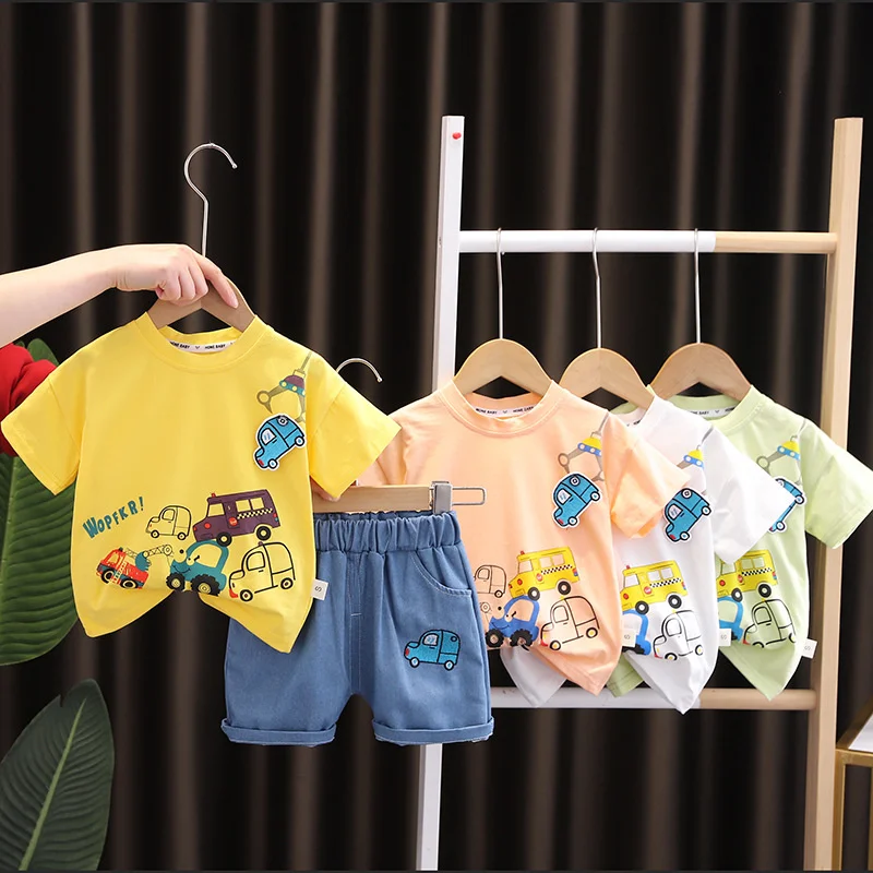 New Summer Baby Clothes Suit Children Boys Casual T-Shirt Shorts 2Pcs/Sets Toddler Sports Outfits Infant Costume Kids Tracksuits