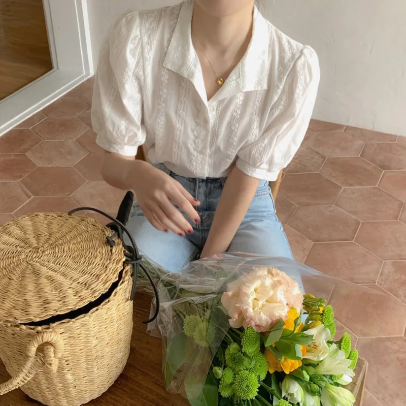 Shirts Women All-match V-Neck blouse shirts and tops Korean Style Womens Clothing Elegant Solid Color Leisure Chiffon blouses