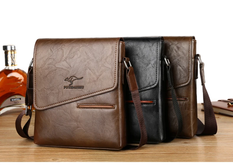 Summer Luxury Brand Kangaroo Messenger Bags Men Leather Casual Crossbody Bag For Men Business Shoulder Bag Male Small Handbag