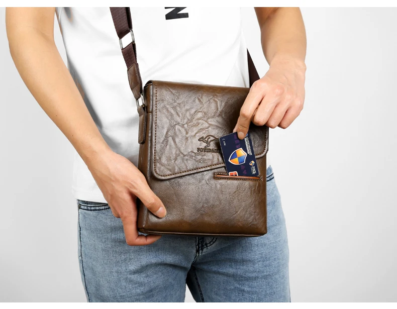 Summer Luxury Brand Kangaroo Messenger Bags Men Leather Casual Crossbody Bag For Men Business Shoulder Bag Male Small Handbag