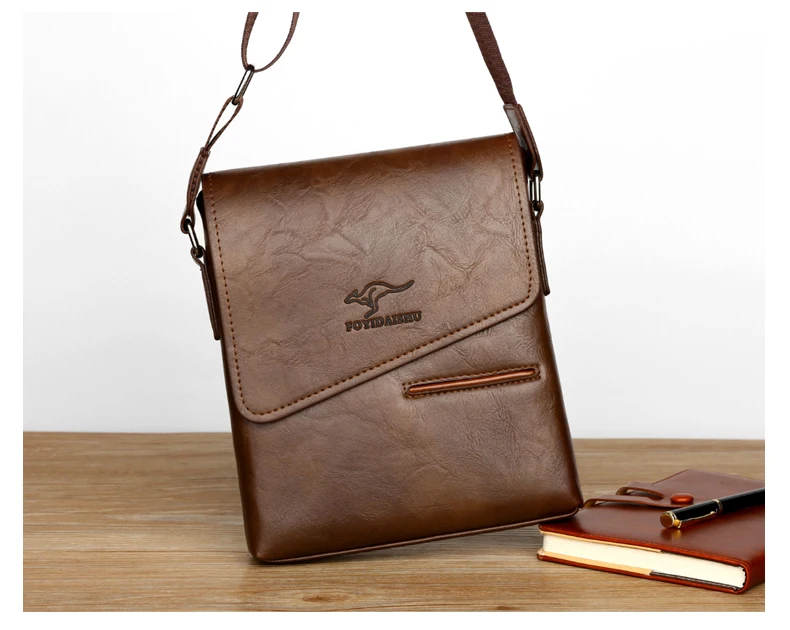 Summer Luxury Brand Kangaroo Messenger Bags Men Leather Casual Crossbody Bag For Men Business Shoulder Bag Male Small Handbag
