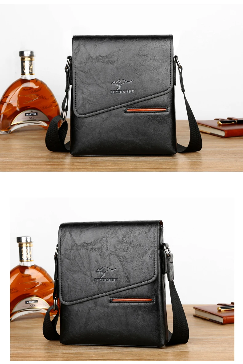 Summer Luxury Brand Kangaroo Messenger Bags Men Leather Casual Crossbody Bag For Men Business Shoulder Bag Male Small Handbag