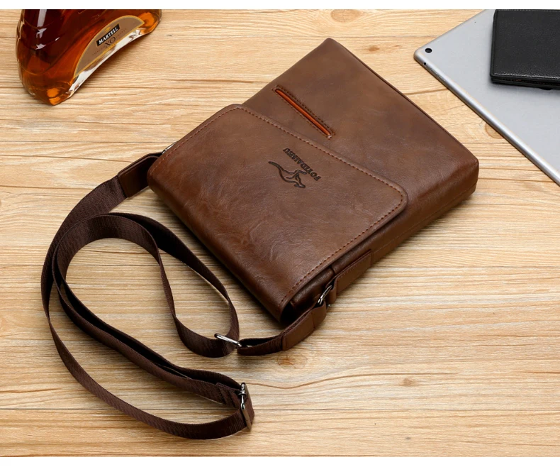 Summer Luxury Brand Kangaroo Messenger Bags Men Leather Casual Crossbody Bag For Men Business Shoulder Bag Male Small Handbag