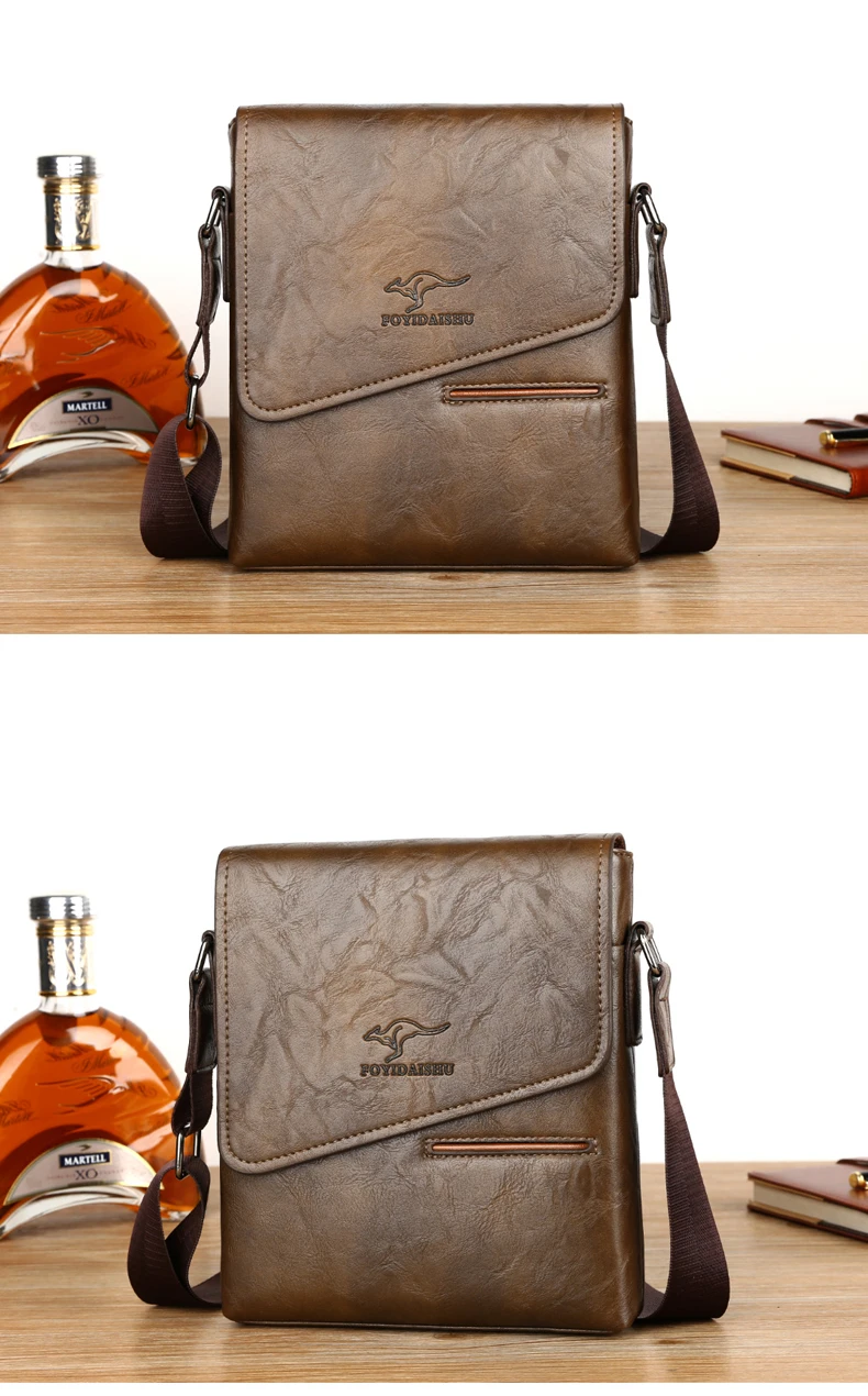 Summer Luxury Brand Kangaroo Messenger Bags Men Leather Casual Crossbody Bag For Men Business Shoulder Bag Male Small Handbag