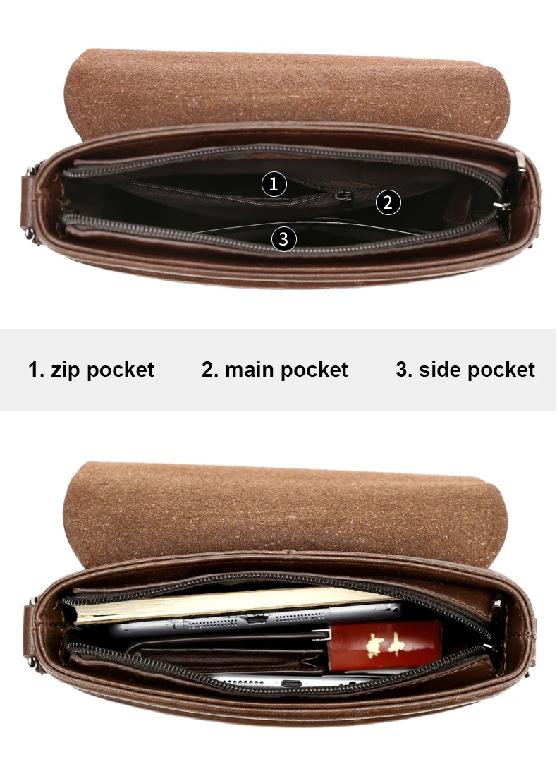 Summer Luxury Brand Kangaroo Messenger Bags Men Leather Casual Crossbody Bag For Men Business Shoulder Bag Male Small Handbag