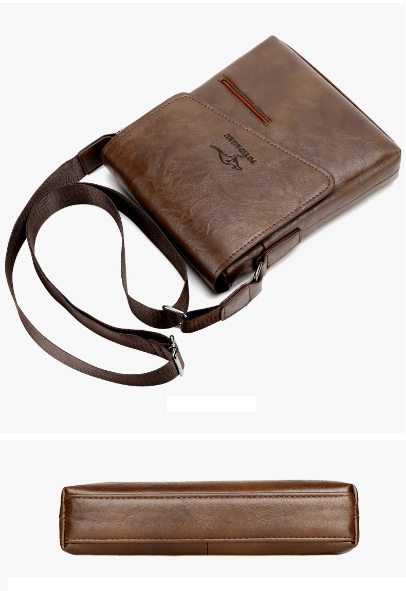 Summer Luxury Brand Kangaroo Messenger Bags Men Leather Casual Crossbody Bag For Men Business Shoulder Bag Male Small Handbag