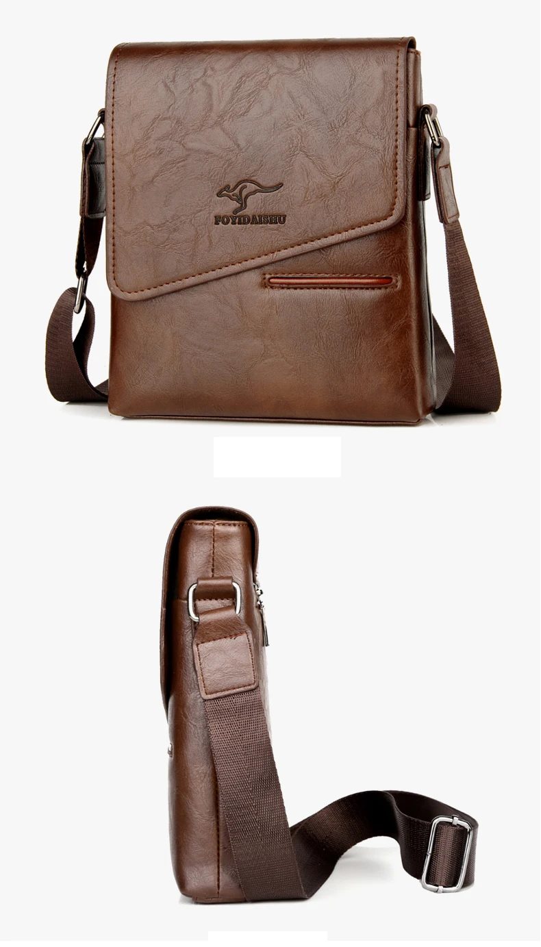 Summer Luxury Brand Kangaroo Messenger Bags Men Leather Casual Crossbody Bag For Men Business Shoulder Bag Male Small Handbag