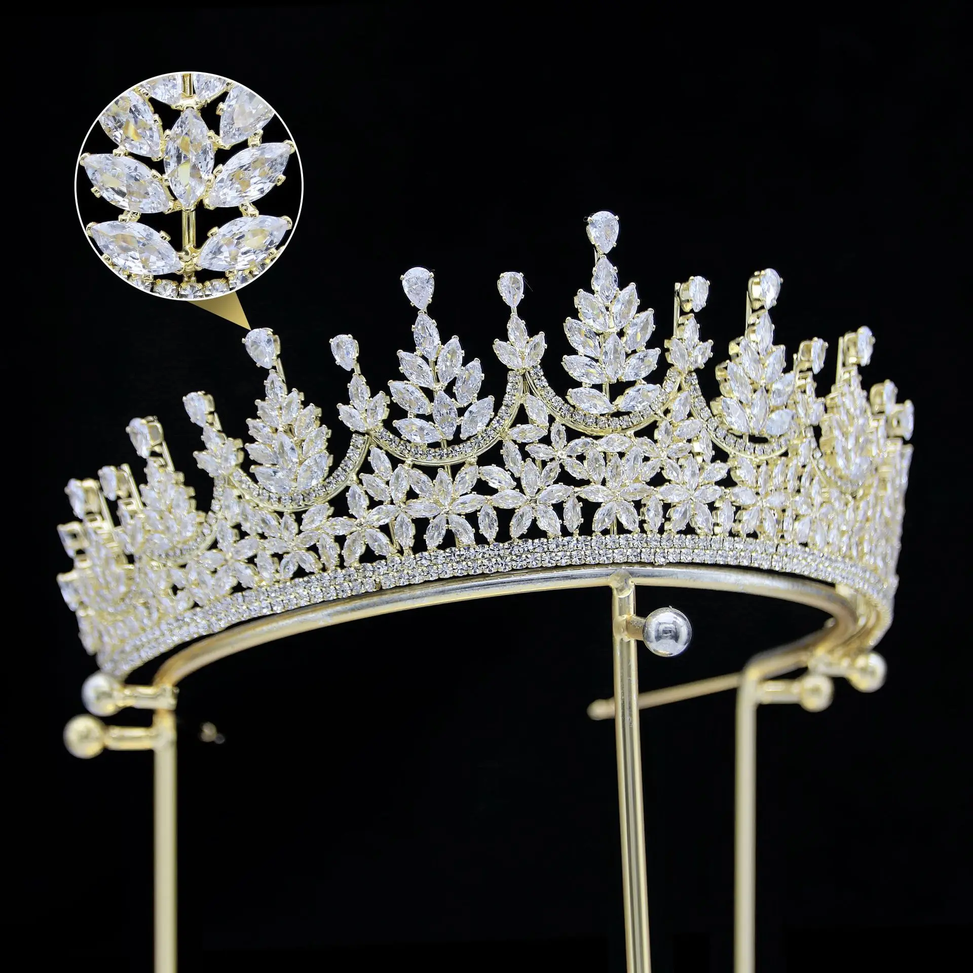 Princess Crowns For Wedding Bride Headdress Cubic Zirconia CZ Bridal Tiara Crown For Women Girl Birthday Party Prom Hair Jewelry