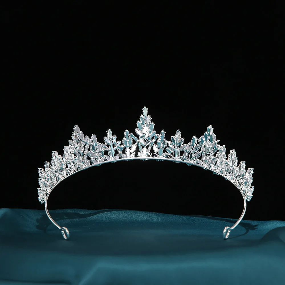 Princess Crowns For Wedding Bride Headdress Cubic Zirconia CZ Bridal Tiara Crown For Women Girl Birthday Party Prom Hair Jewelry