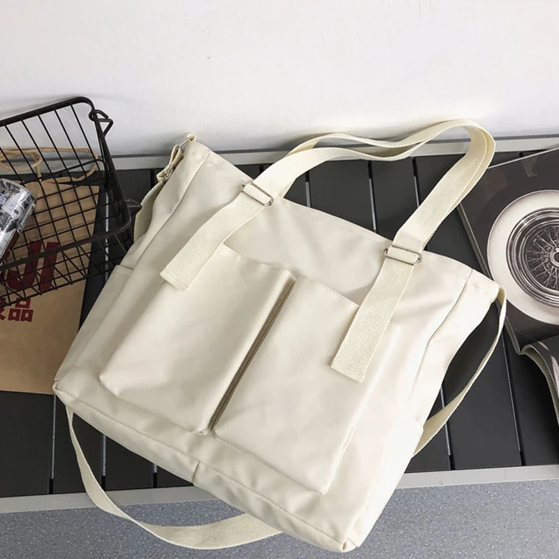 Female Simple Shoppers Bags Fashion Zipper Oxford Shoulder Handbags Waterproof Large Capacity Women's Brand Crossbody Tote Bags
