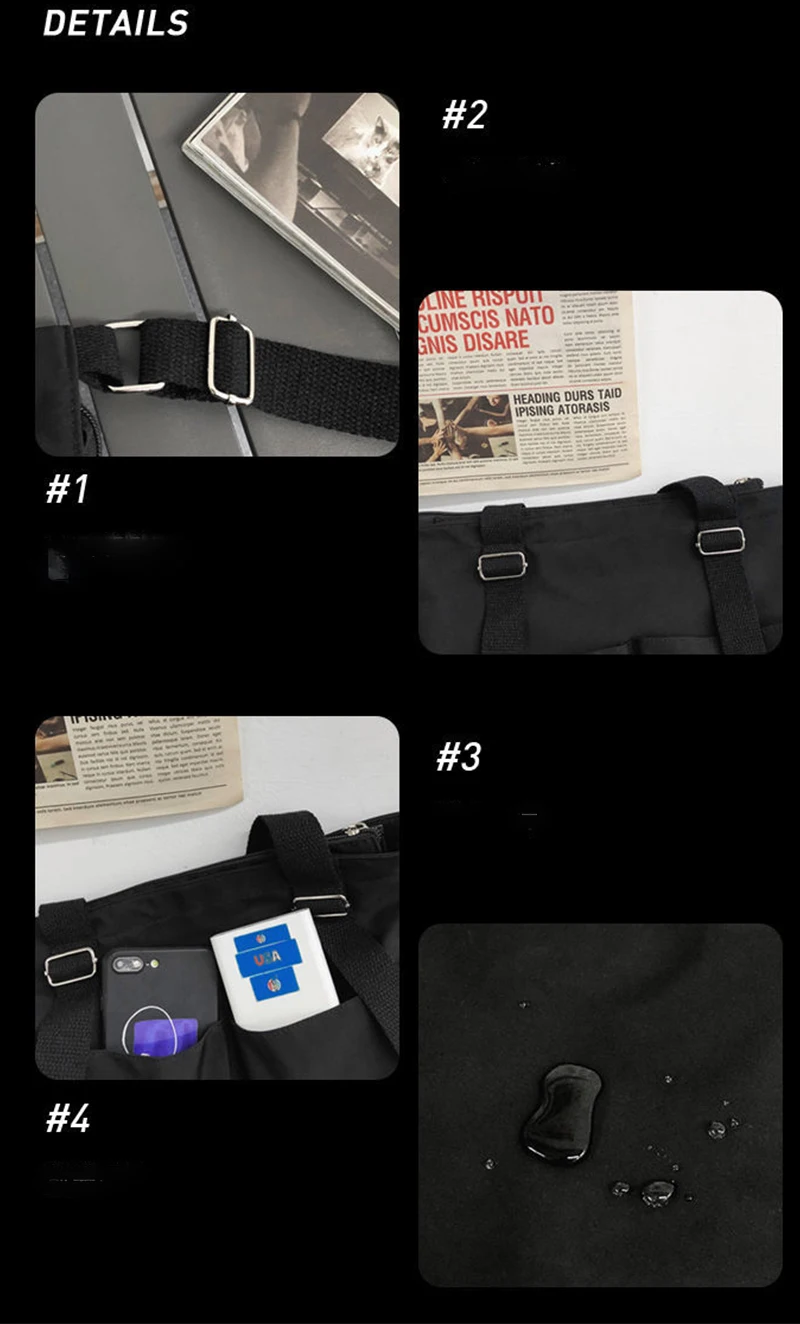Female Simple Shoppers Bags Fashion Zipper Oxford Shoulder Handbags Waterproof Large Capacity Women's Brand Crossbody Tote Bags