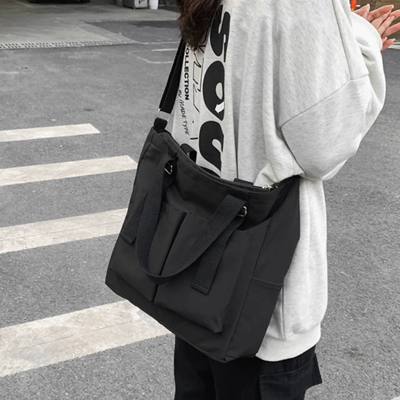 Female Simple Shoppers Bags Fashion Zipper Oxford Shoulder Handbags Waterproof Large Capacity Women's Brand Crossbody Tote Bags
