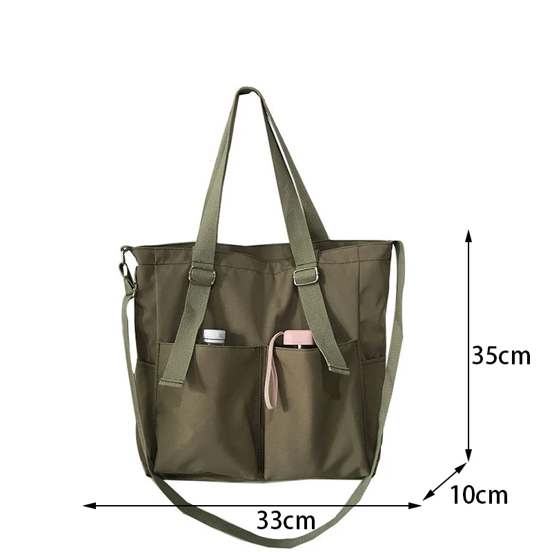 Female Simple Shoppers Bags Fashion Zipper Oxford Shoulder Handbags Waterproof Large Capacity Women's Brand Crossbody Tote Bags