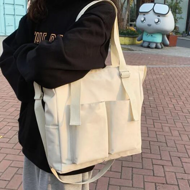 Female Simple Shoppers Bags Fashion Zipper Oxford Shoulder Handbags Waterproof Large Capacity Women's Brand Crossbody Tote Bags