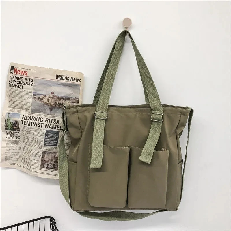 Female Simple Shoppers Bags Fashion Zipper Oxford Shoulder Handbags Waterproof Large Capacity Women's Brand Crossbody Tote Bags