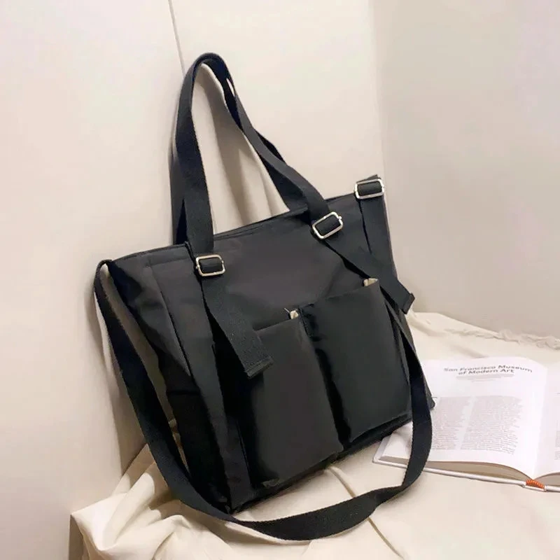 Female Simple Shoppers Bags Fashion Zipper Oxford Shoulder Handbags Waterproof Large Capacity Women's Brand Crossbody Tote Bags