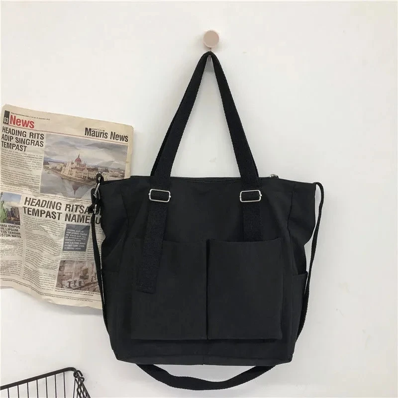 Female Simple Shoppers Bags Fashion Zipper Oxford Shoulder Handbags Waterproof Large Capacity Women's Brand Crossbody Tote Bags