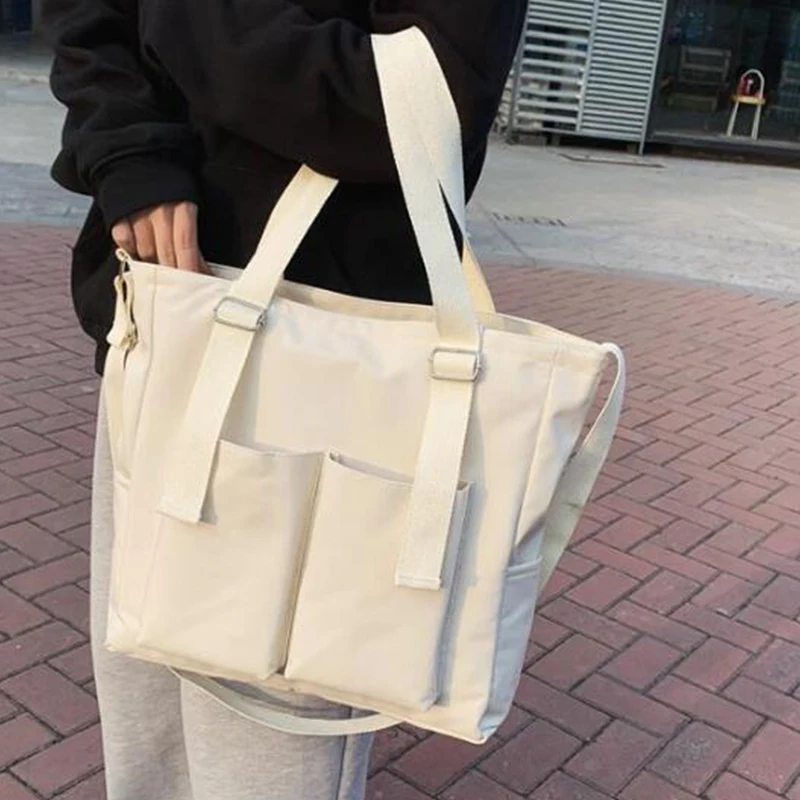 Female Simple Shoppers Bags Fashion Zipper Oxford Shoulder Handbags Waterproof Large Capacity Women's Brand Crossbody Tote Bags