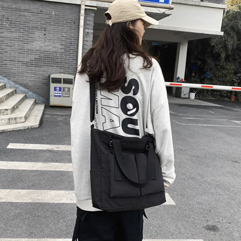 Female Simple Shoppers Bags Fashion Zipper Oxford Shoulder Handbags Waterproof Large Capacity Women's Brand Crossbody Tote Bags