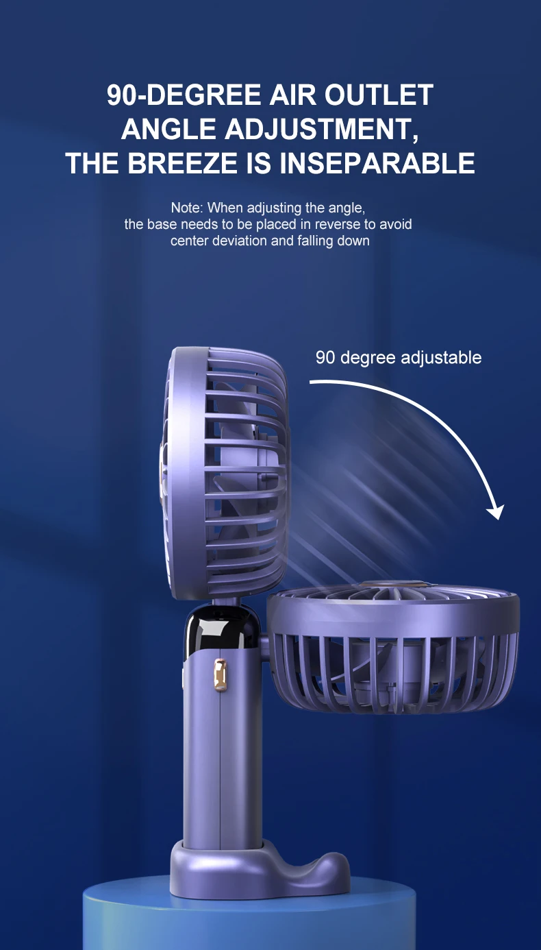 2024 New 1800mAh Portable Fan Rechargeable 90° Foldable Fan Mini Air Conditioner Small Fan Air Cooler with LED Digital Display