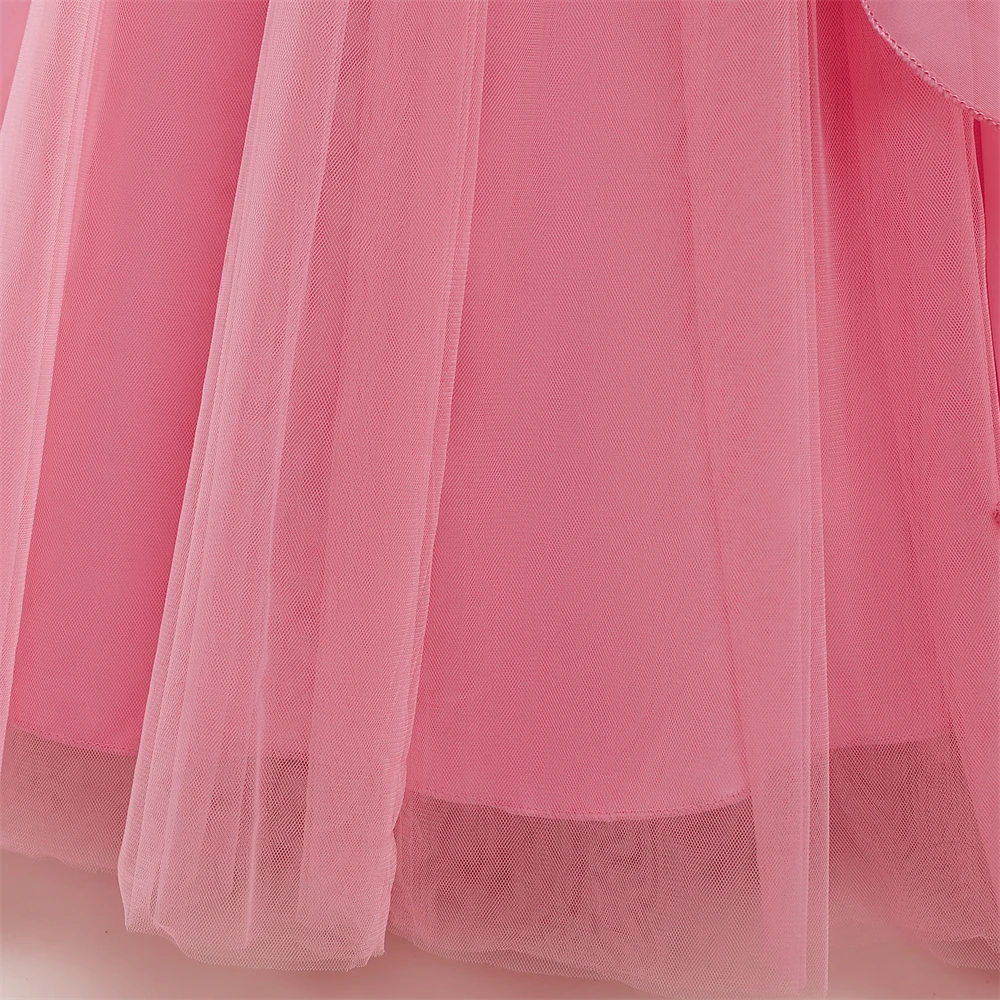 Teens Girls Sequins Princess Party Dresses White Bridesmaid Flower Kids Dresses For Girl Wedding Prom Gown Pink Birthday Vestido