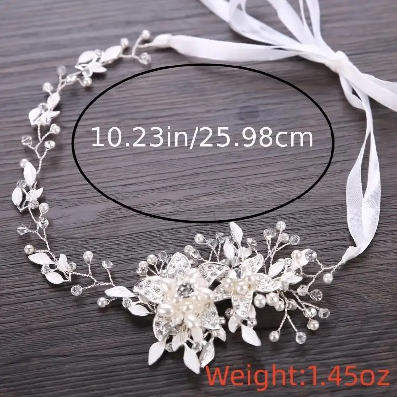 Luxury Flowers Pearl Crystal Wedding Headband Tiara Hairband For Women Wedding Bridal Hair Accessories Jewelry Band Headpiece