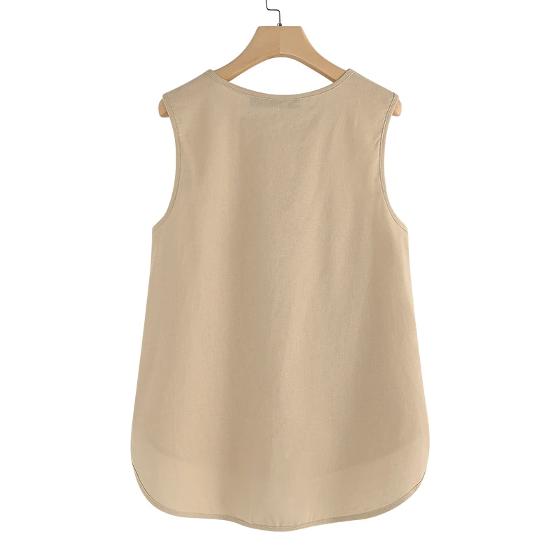 Fashion Summer Blouse 2024 ZANZEA Women Elegant O Neck Sleeveless Shirt Solid Loose Cotton Tanks Tops Casual Beach Blusas Mujer
