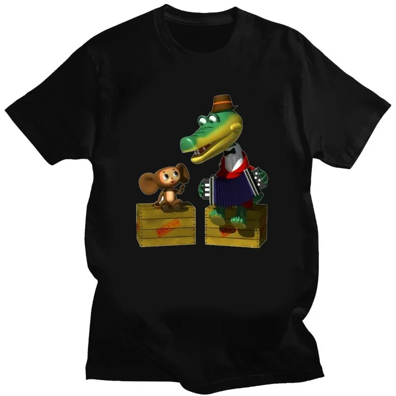 Funny Cartoon Crocodile T Shirt Cool Men's Tshirt O Neck Casual Unisex Streetwear Black White Fashion Tee Camisetas Ropa Hombre