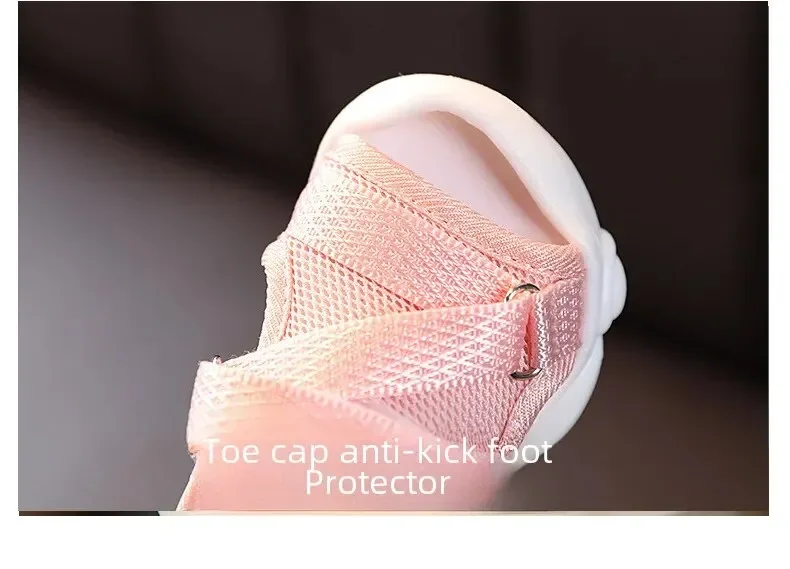 Breathable Summer Sport Shoes Boys Girls Baby Step Learning Shoes Low Cut Beach Slippers Summer Casual Style Mesh Material