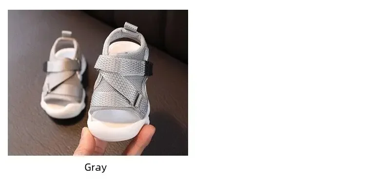 Breathable Summer Sport Shoes Boys Girls Baby Step Learning Shoes Low Cut Beach Slippers Summer Casual Style Mesh Material