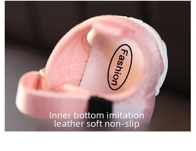 Breathable Summer Sport Shoes Boys Girls Baby Step Learning Shoes Low Cut Beach Slippers Summer Casual Style Mesh Material