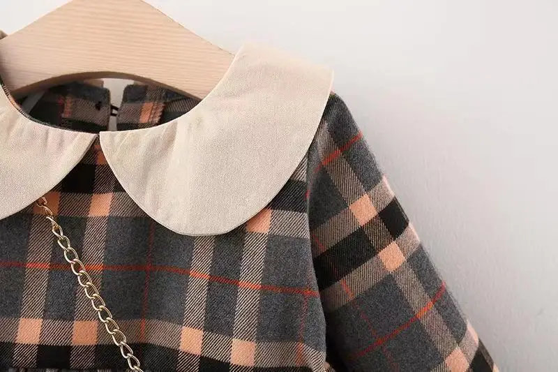 2PCS Baby Girl Clothes Autumn And Winter Corduroy Dress Sweet And Cute Princess Dress Thick Warm Dress Baby Dress With Bag