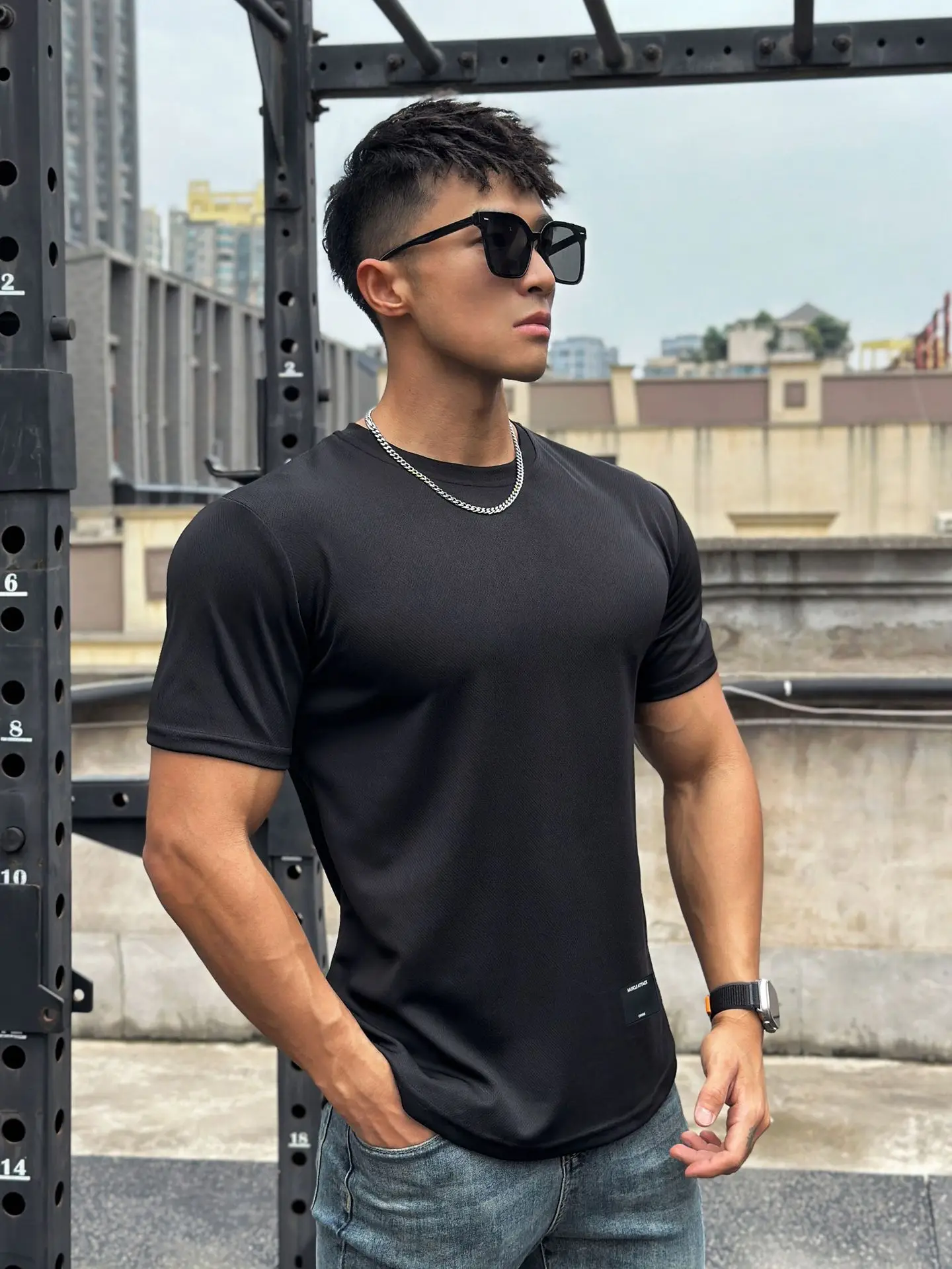 2024 New Men Summer Short Sleeve Fitness T Shirt Running Sport Gym Muscle T Shirt Workout Casual High Quality Tops Clothing