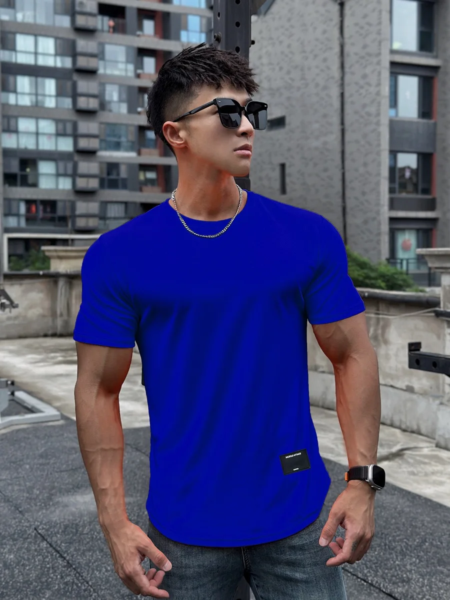 2024 New Men Summer Short Sleeve Fitness T Shirt Running Sport Gym Muscle T Shirt Workout Casual High Quality Tops Clothing