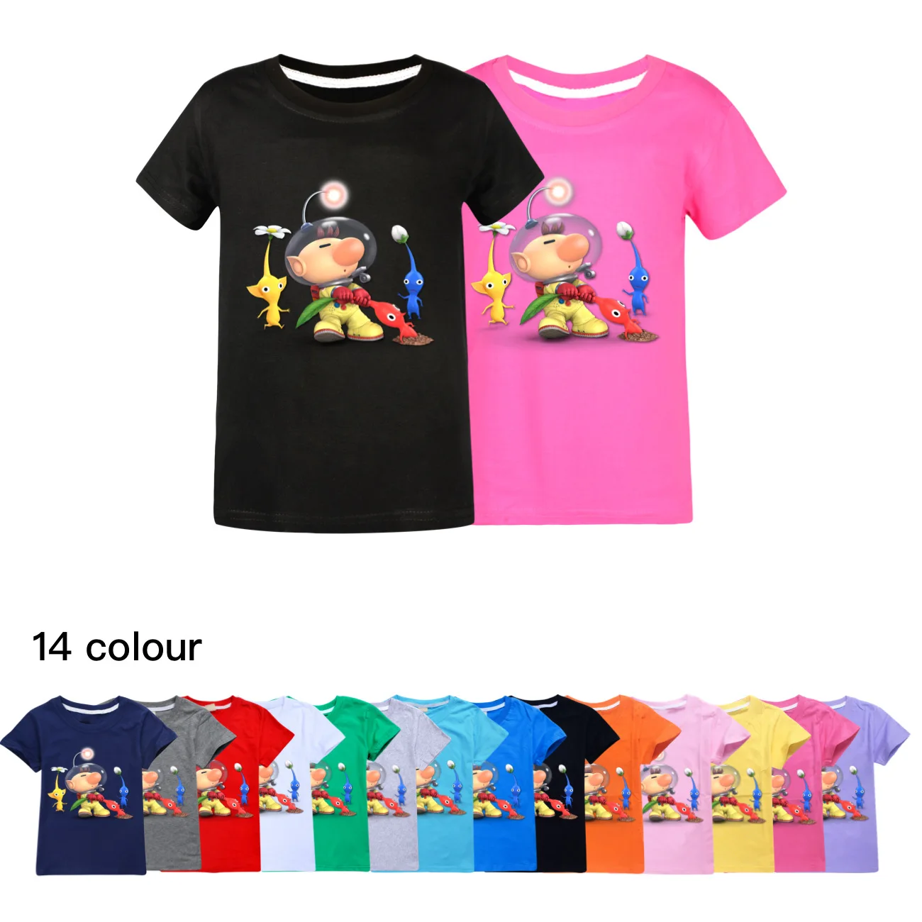 PIKMIN 4 WIKI Tshirt Kids Cartoon JOY SADNESS T-shirt Baby Girls Kawaii Clothes Children Clothing Boys Summer Short Sleeve Tops
