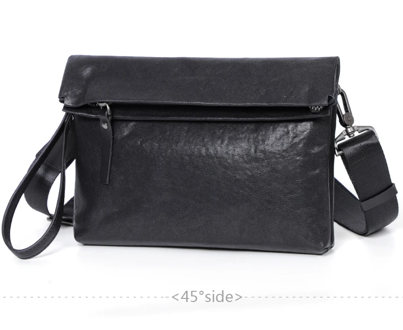 Natural Genuine Leather Men Messenger Bag Shoulder Bag Men Cluth bag Moneybag Purse Cowhide Leather Male Crossbody Bag Fold Flap