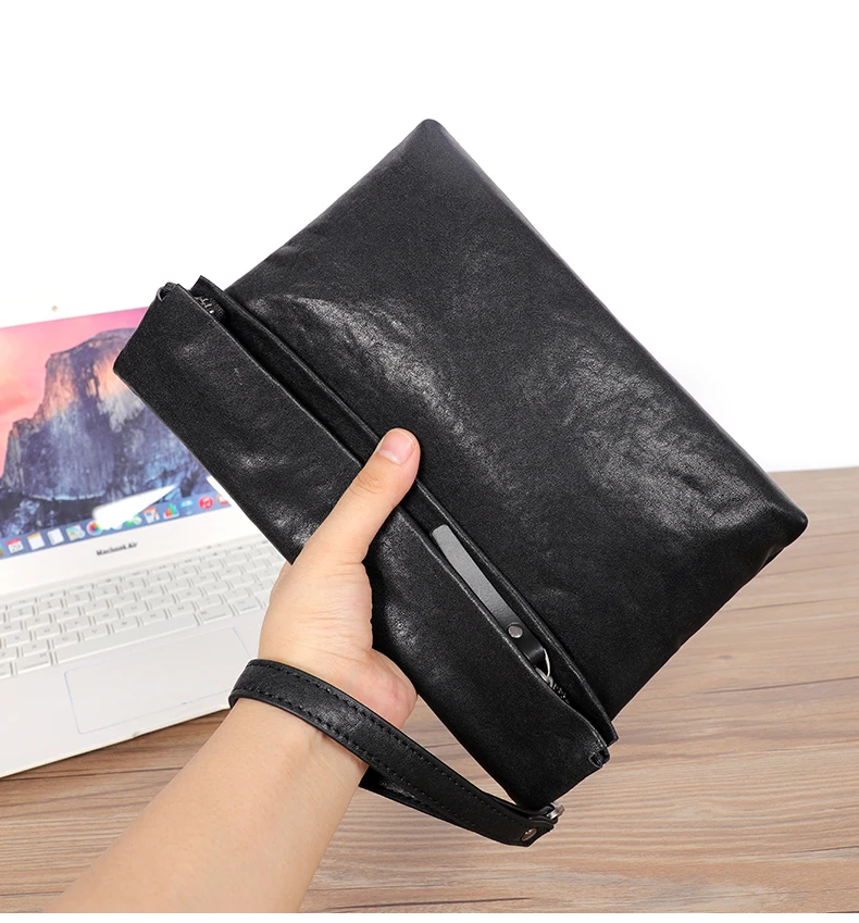 Natural Genuine Leather Men Messenger Bag Shoulder Bag Men Cluth bag Moneybag Purse Cowhide Leather Male Crossbody Bag Fold Flap