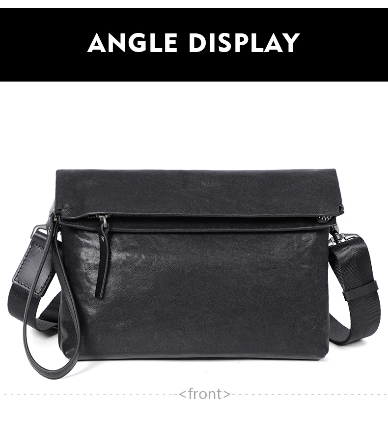 Natural Genuine Leather Men Messenger Bag Shoulder Bag Men Cluth bag Moneybag Purse Cowhide Leather Male Crossbody Bag Fold Flap