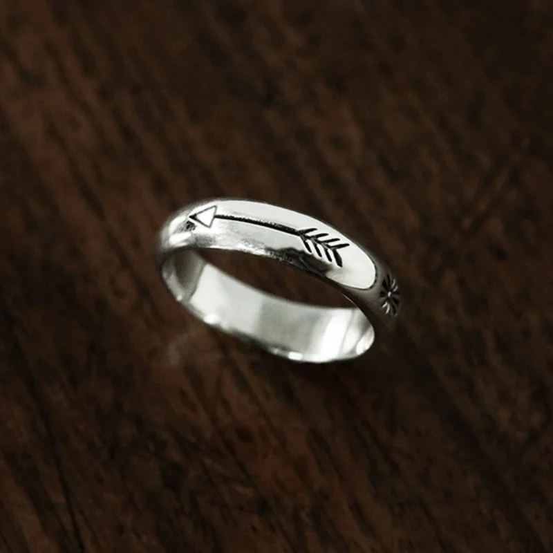 Buyee 925 Sterling Silver Couples Ring Elegant Simple Open Ring Finger for Women Men Unique Fashion Fine Jewelry Circle