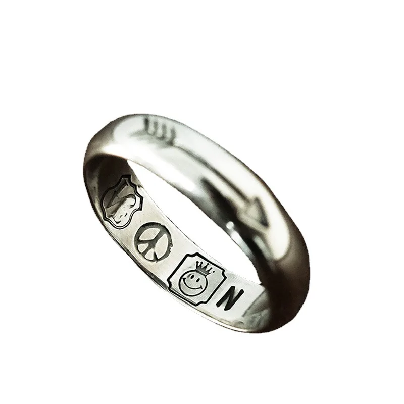 Buyee 925 Sterling Silver Couples Ring Elegant Simple Open Ring Finger for Women Men Unique Fashion Fine Jewelry Circle