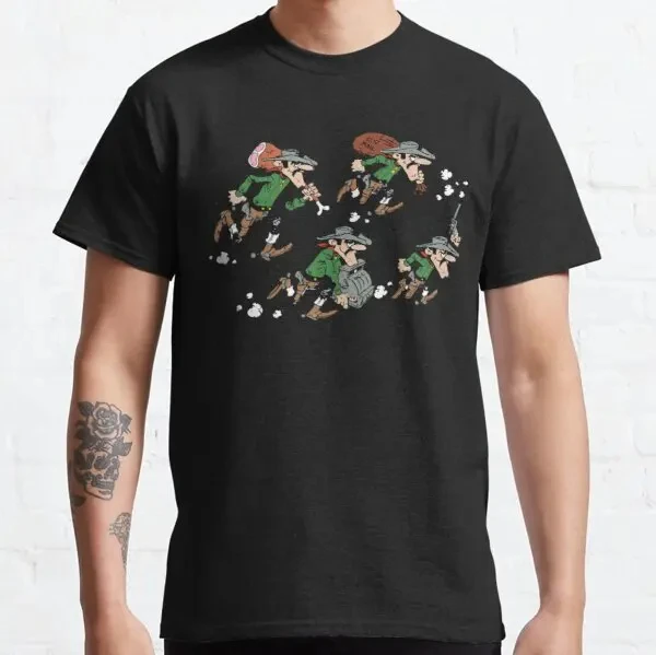Lucky Luke Cartoon Daltons Tshirt Retro T Shirt Grunge Men Clothing Harajuku Anime Shirt Ropa Hombre Roupas Masculinas Camisetas