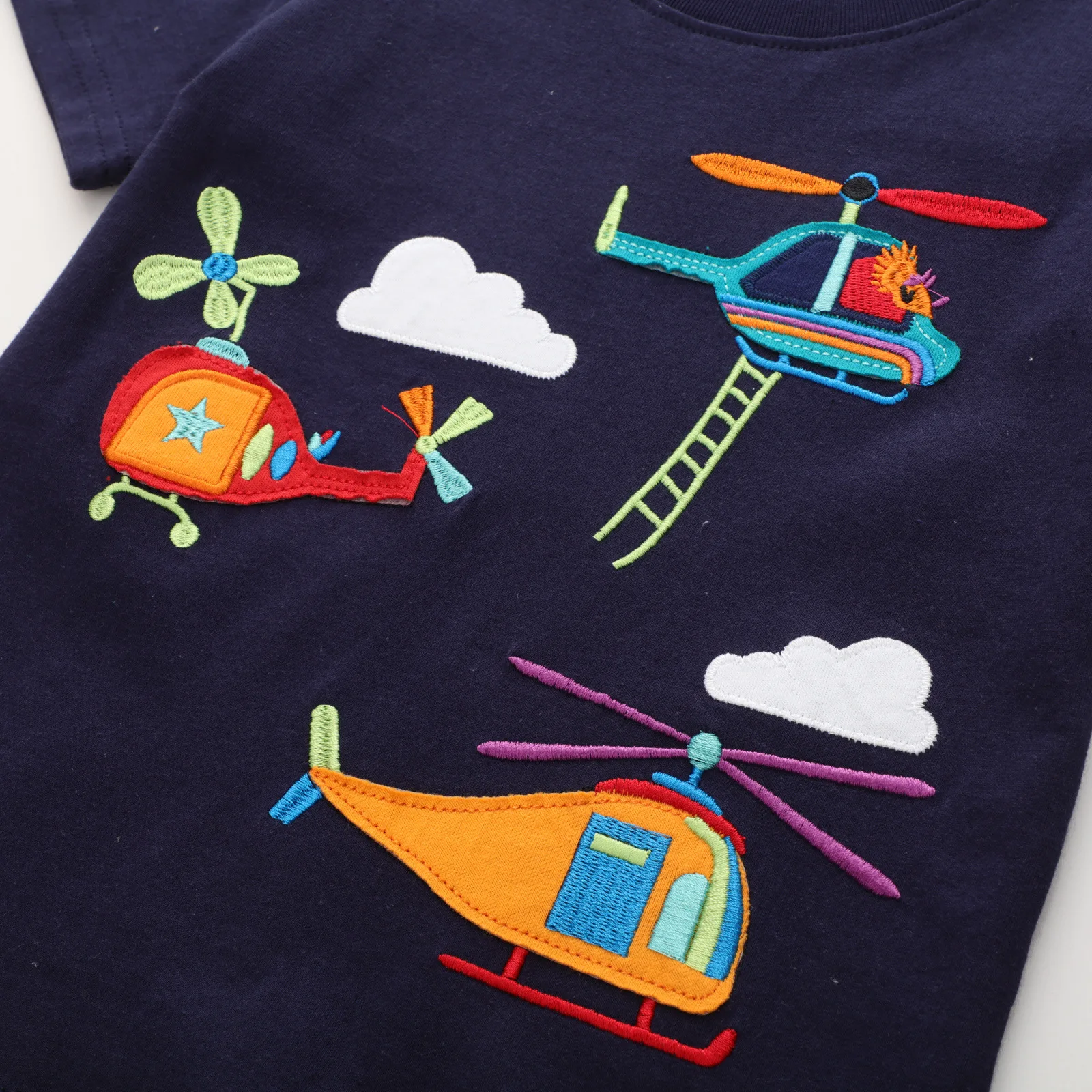 Jumping Meters New Arrival Boys T Shirts For Summer Cotton Cartoon Aircraft Embroidery Toddler Kids Tees Baby Tops Clothes