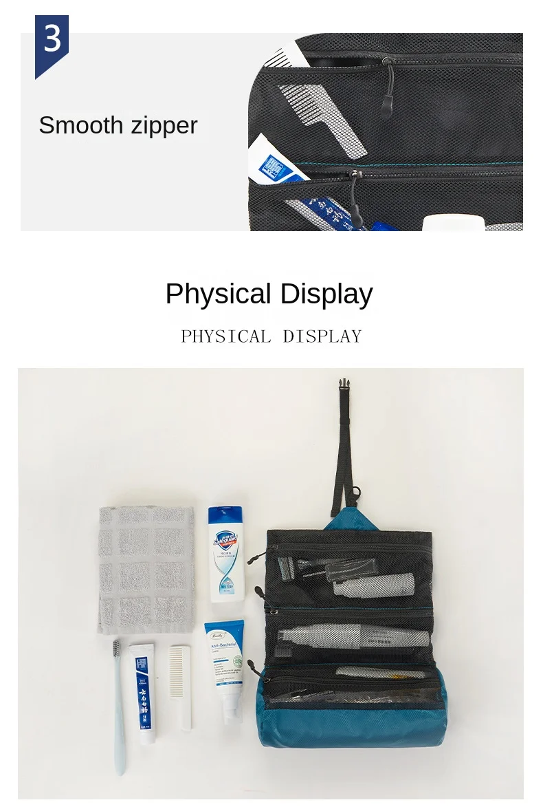 Travel Foldable Toiletry Bag Men's Portable Dry and Wet Separation Travel Wash Waterproof Women's Makeup Bag