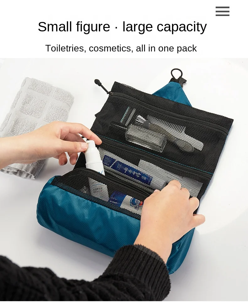Travel Foldable Toiletry Bag Men's Portable Dry and Wet Separation Travel Wash Waterproof Women's Makeup Bag