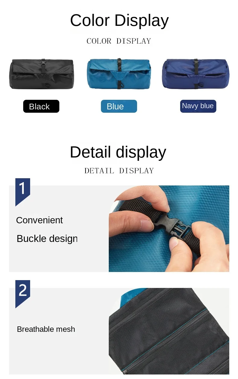 Travel Foldable Toiletry Bag Men's Portable Dry and Wet Separation Travel Wash Waterproof Women's Makeup Bag