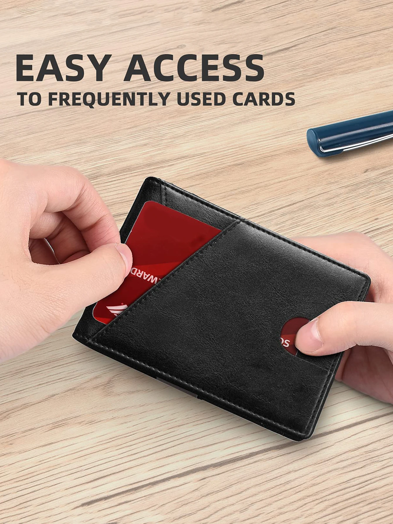 Minimalist Men's Wallet RFID Anti-Theft Brush Double Fold Cross Front Pocket Portable Card Holder 12 Card Multifunctional Wallet